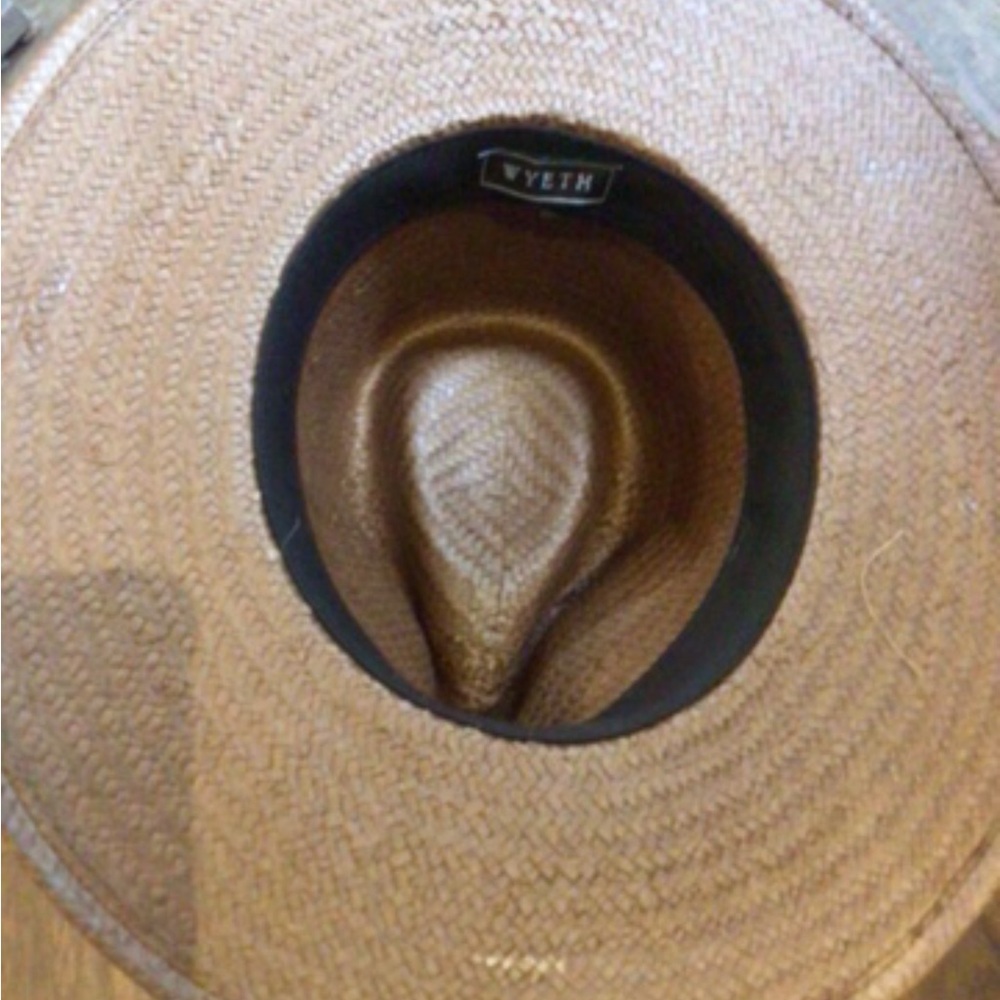 NEW! RARE Wyeth cocoa straw rancher suede band - Picture 3 of 4
